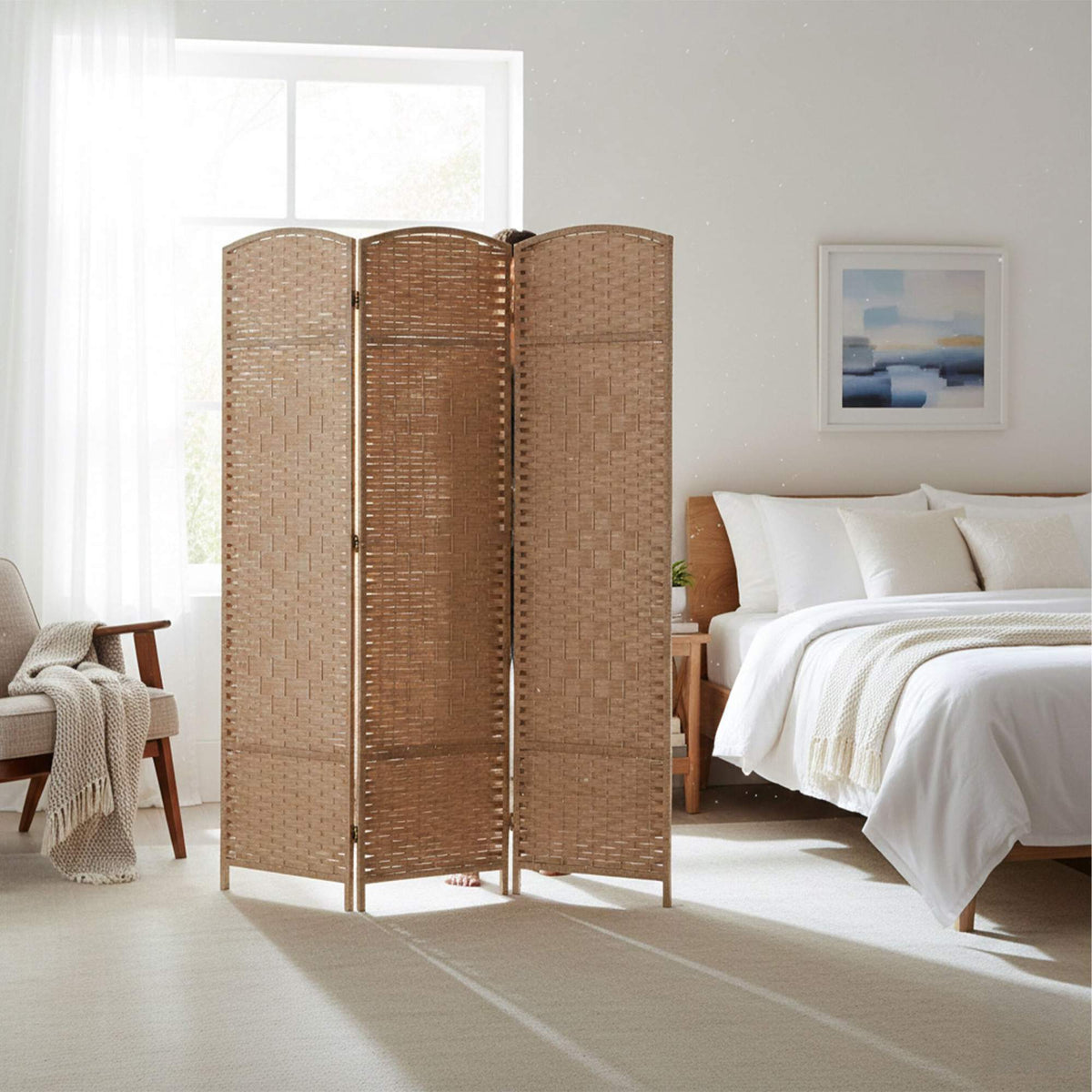 3-Panel Room Divider Folding Screen