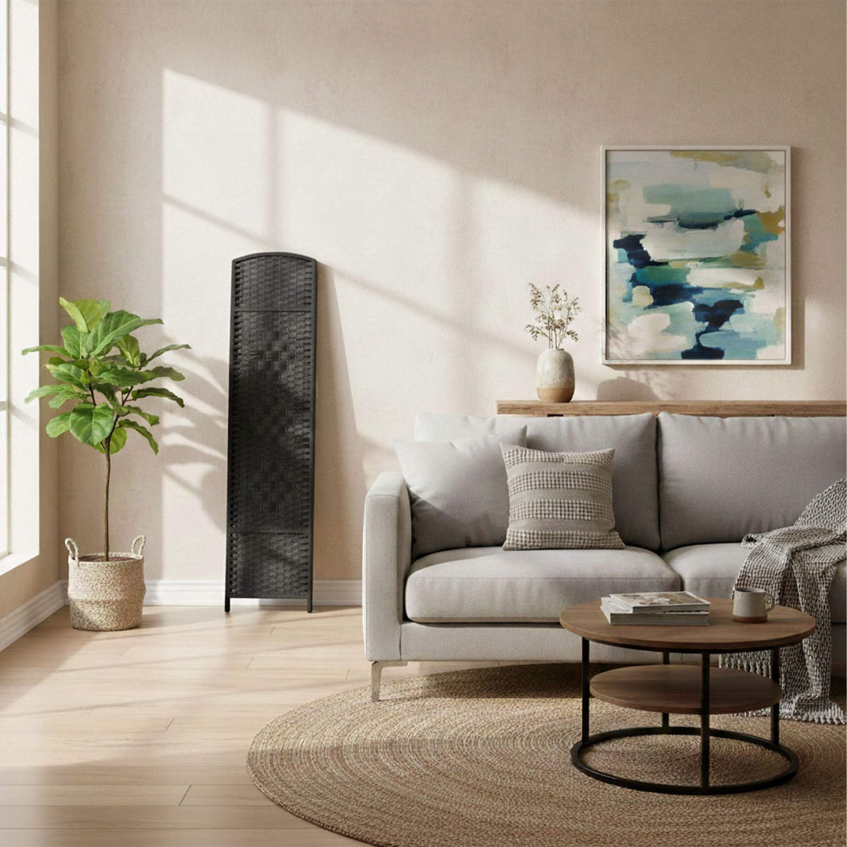 3-Panel Room Divider Folding Screen