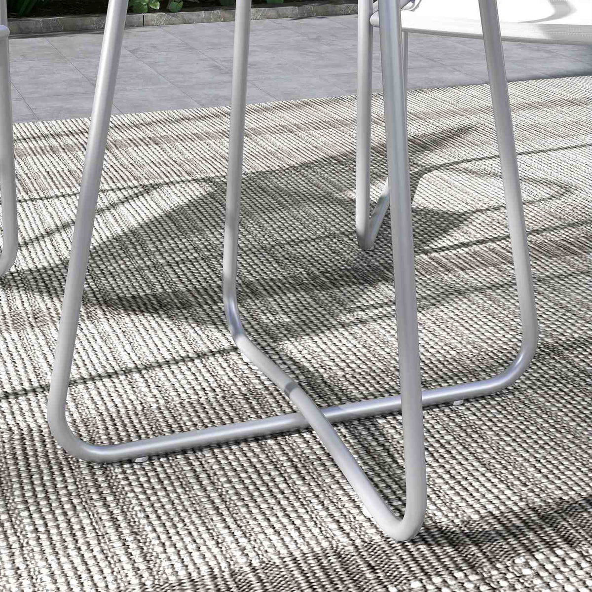 3 Pcs. Bistro Set, Balcony Furniture Set Including 1 Table, 2 Chairs, Garden Furniture Set, Garden Furniture Set For Garden, Terrace, Mesh, Light Gray