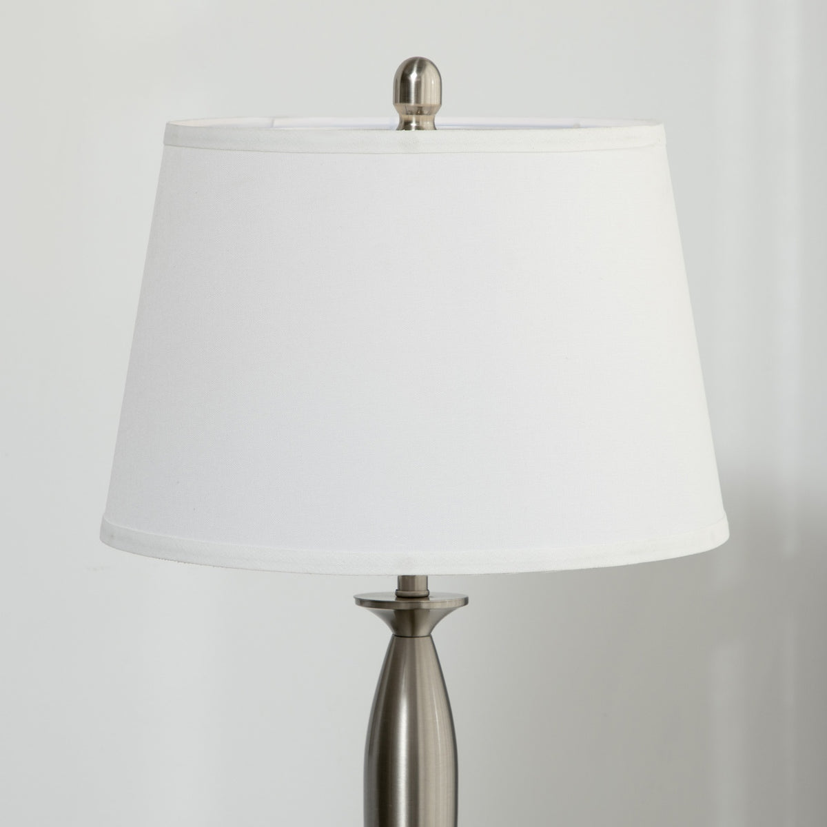 3 Pcs. Lamp Set Floor Lamp 2 Table Lamps E27 Living Room Bedroom Silver + White
