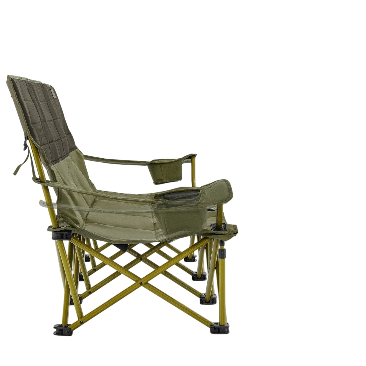 3-Person Folding Camping Chair, Padded, 2 Cup Holders, Green