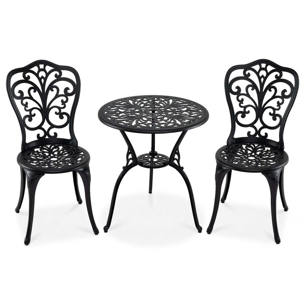 3-Piece Aluminum Patio Bistro Set with Table & Chairs