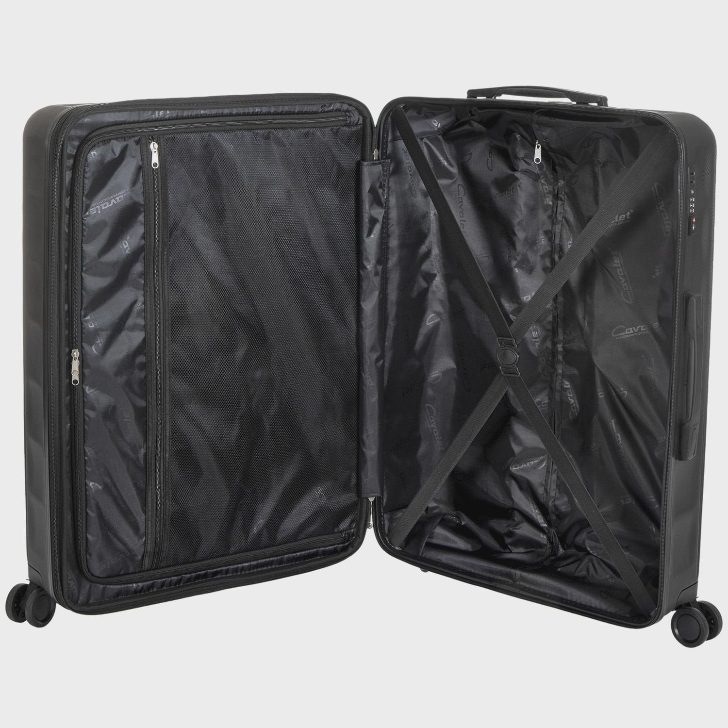 3-Piece Black Luggage Set – Cabin, Medium, Large