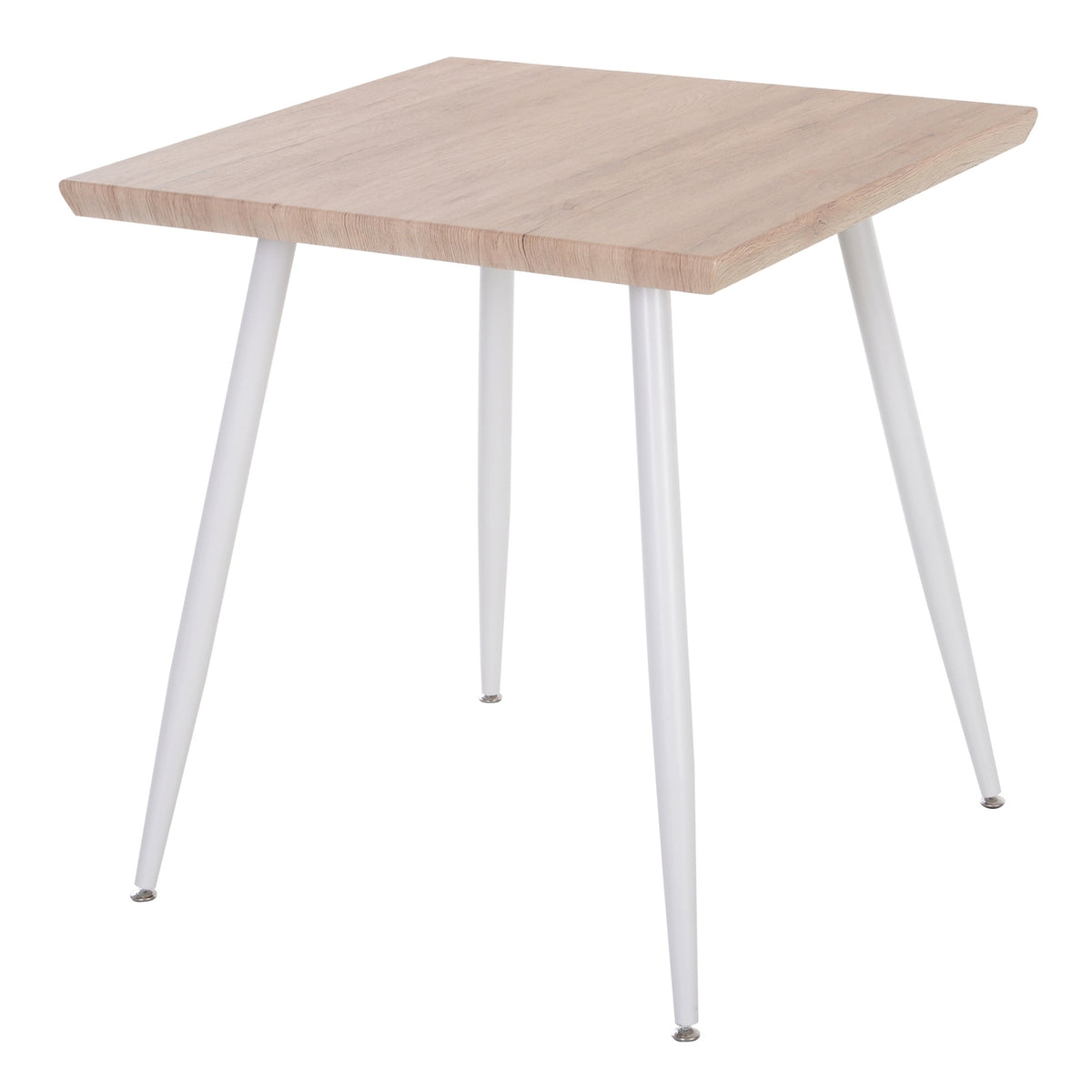 3-Piece Dining Group Dining Table Set Mdf + Metal Natural Wood Grain + White With 1 Table + 2 Chairs