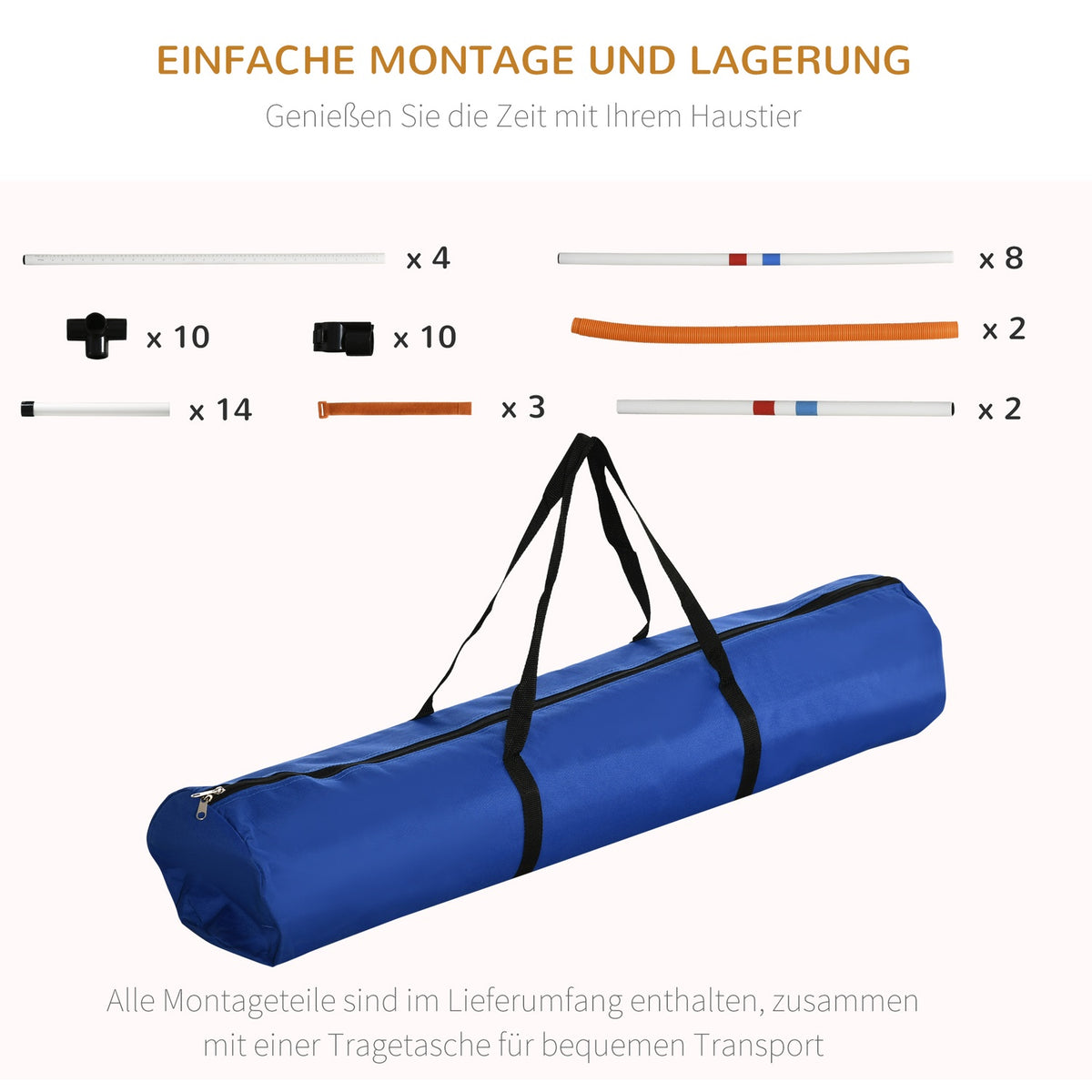 3-Piece Dog Agility Set Training For Pets Dog Training Set Includes Bag Easy To Carry Plastic White + Yellow