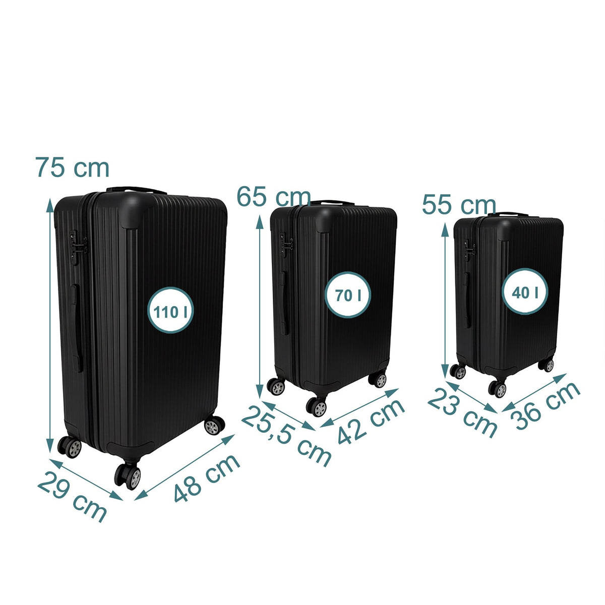 3-Piece Hard-Shell Luggage Set with Spinner Wheels