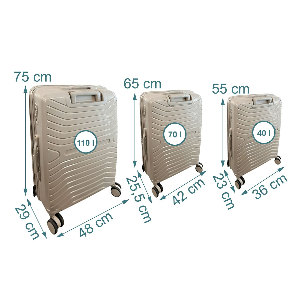 3-Piece Hard-Shell Luggage Set with TSA Lock