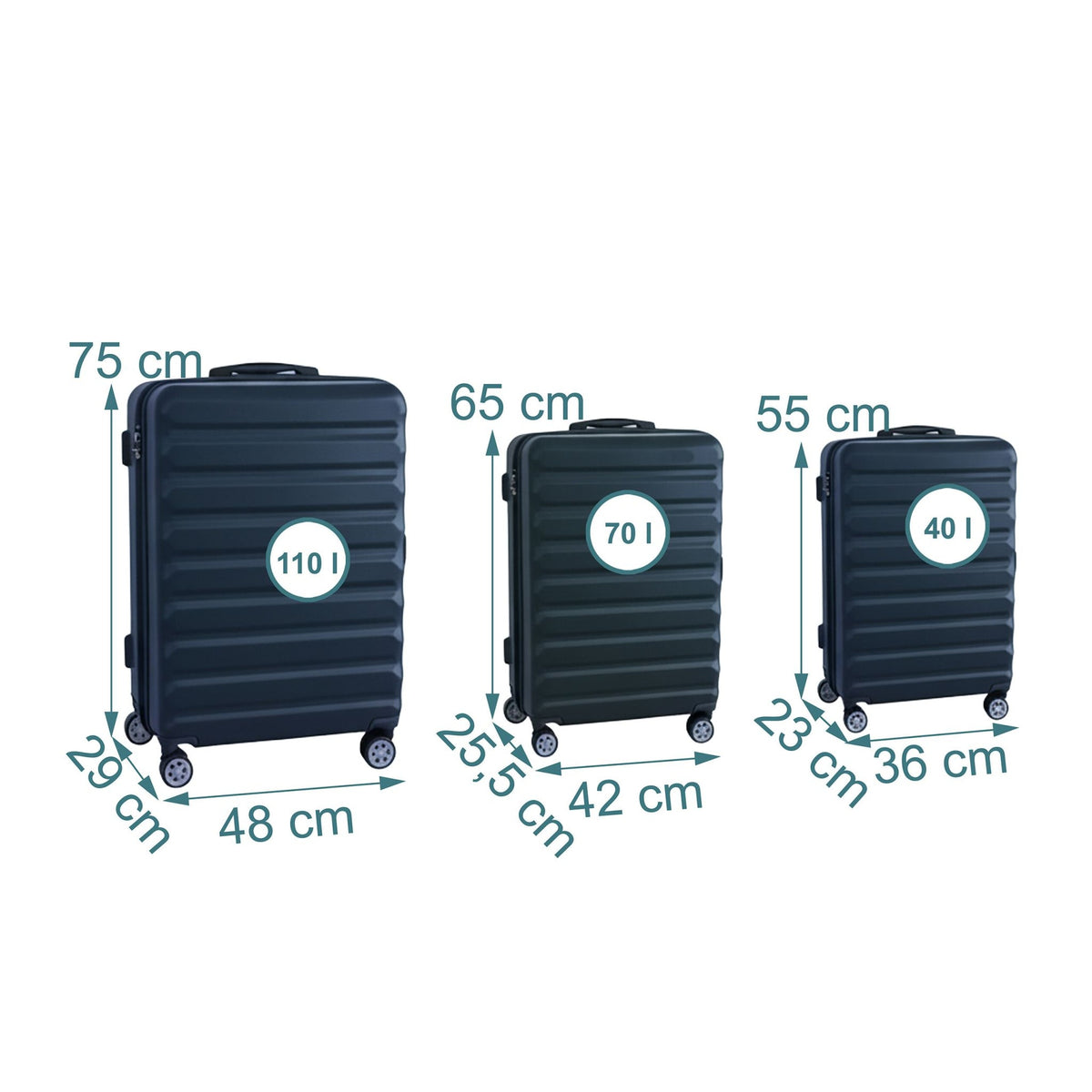 3-Piece Hard-Shell Luggage Set with Wheels