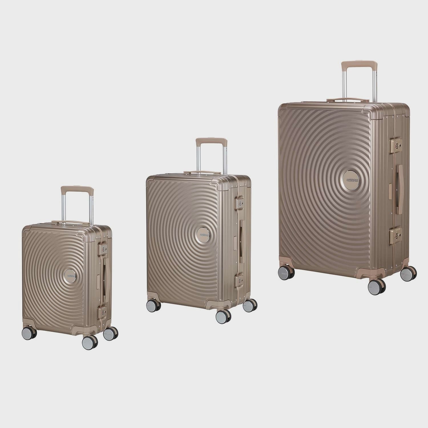 3-Piece Luggage Set, Aluminum, Bronze Spinner Wheels