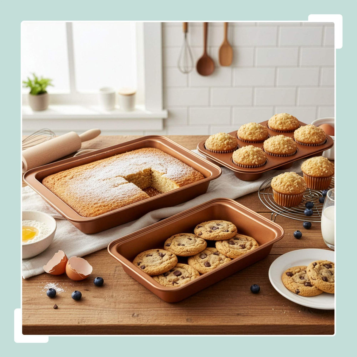3-Piece Non-Stick Bakeware Set, Carbon Steel