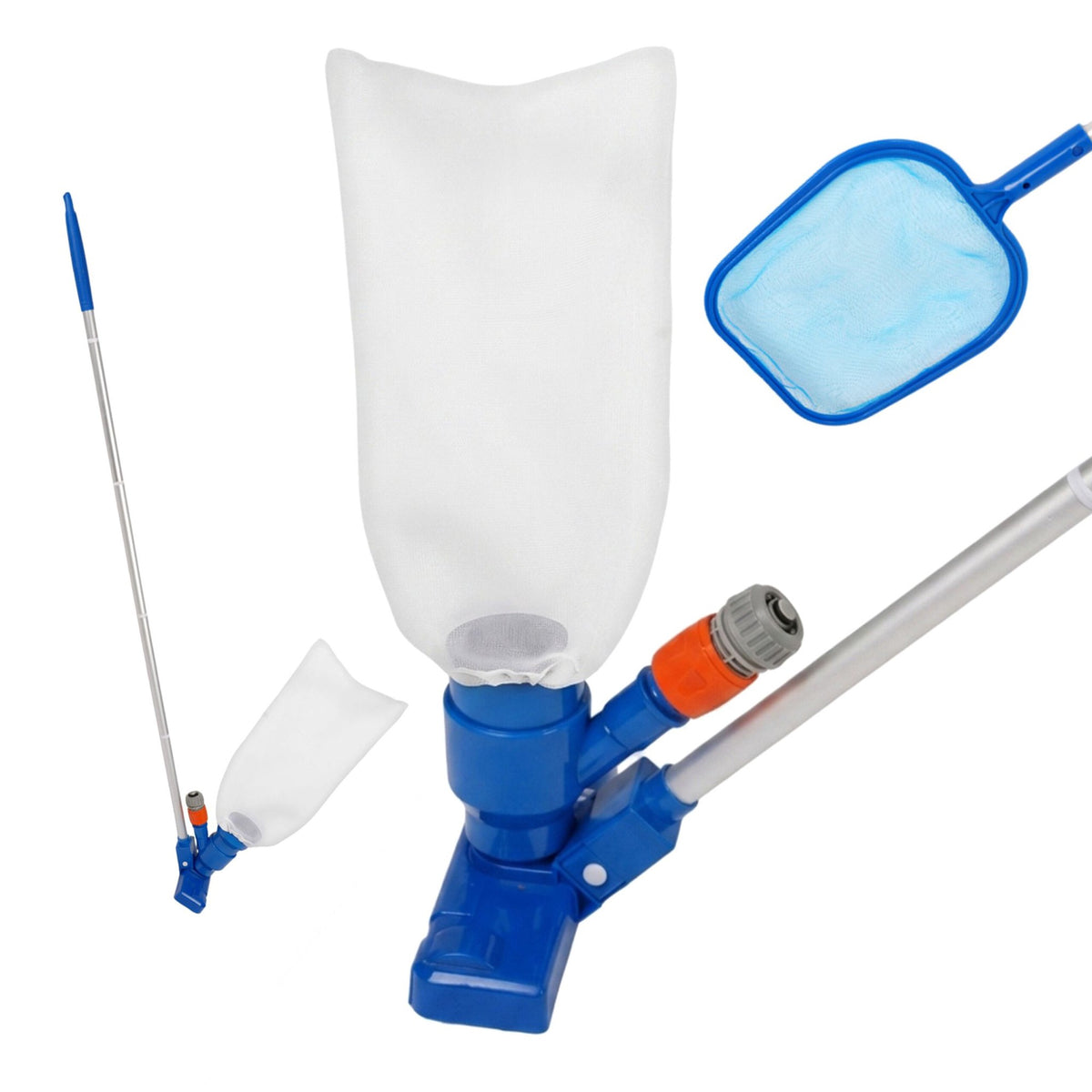 3-Piece Pool Cleaning Kit with Pole & Attachments