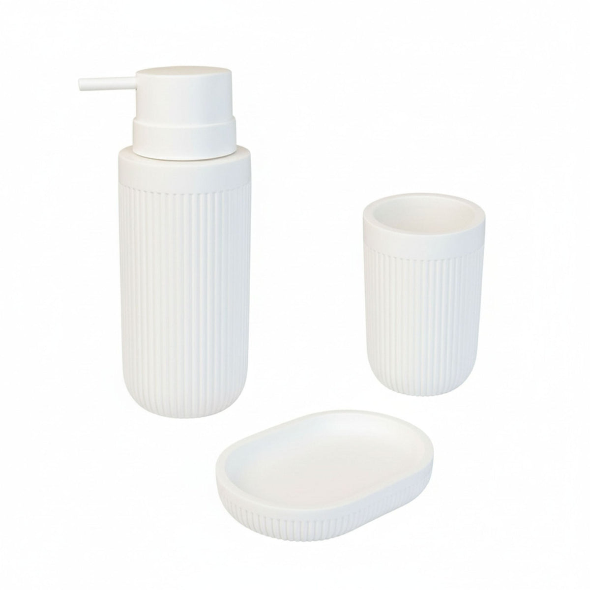 3-Piece Synthetic Resin Bathroom Accessories Set