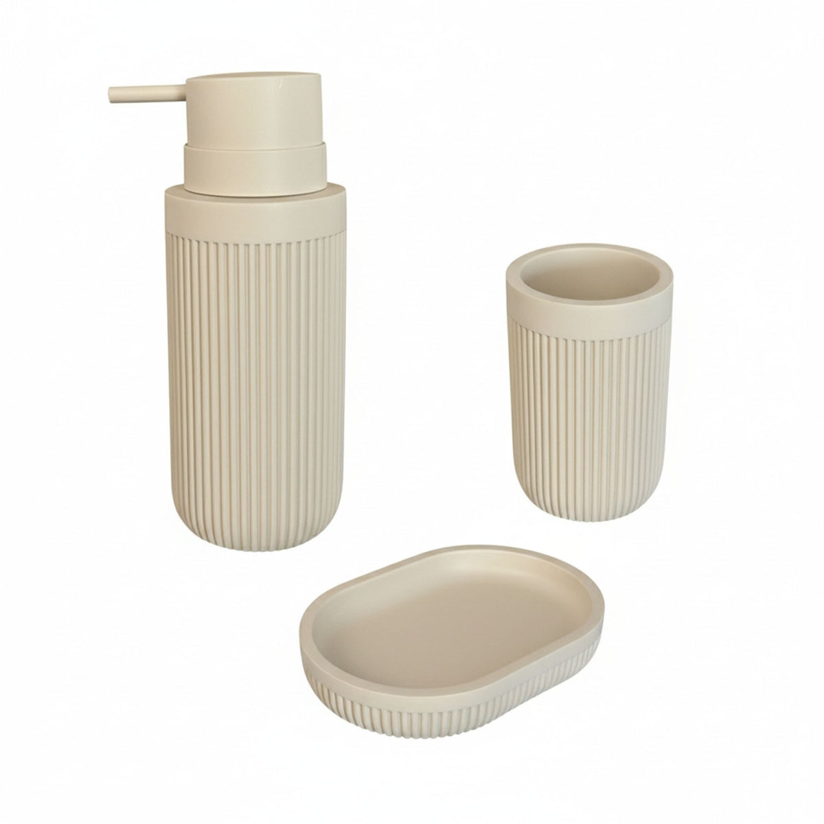 3-Piece Synthetic Resin Bathroom Accessories Set