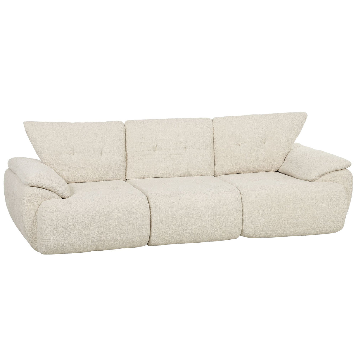 3-Seater Chenille Sofa, Frameless, Extra Wide Seats