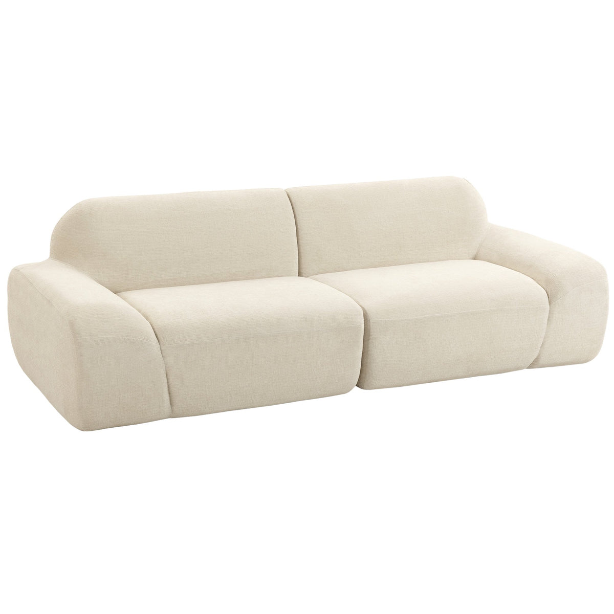 3-Seater Sofa, Cream White, Chenille Upholstery, No Assembly