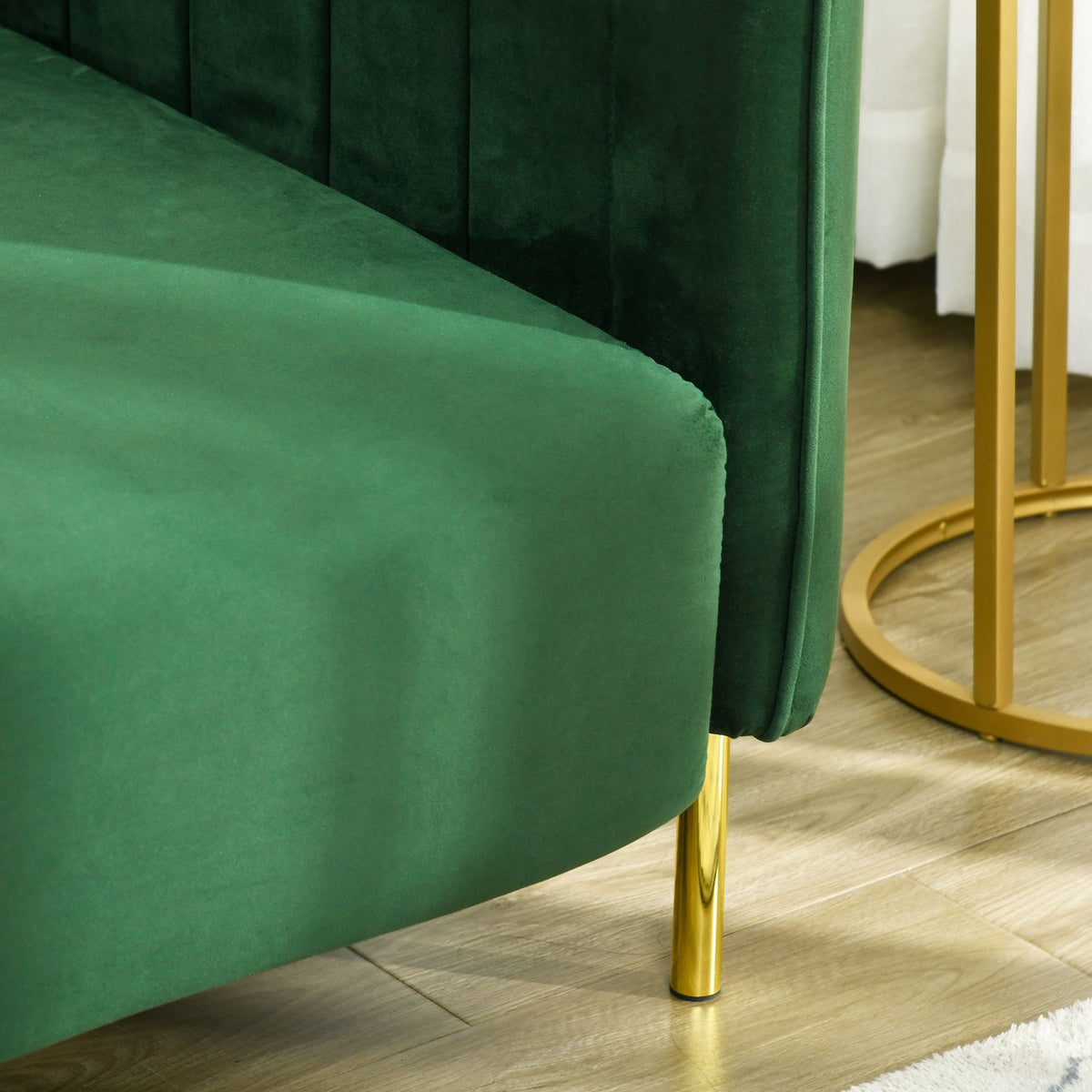 3-Seater Sofa, Guest Sofa With 2 Seat Cushions, Three-Seater Couch With Armrests, Upholstered Sofa With Velvet Look, 200 X 88 X 76 Cm, Green