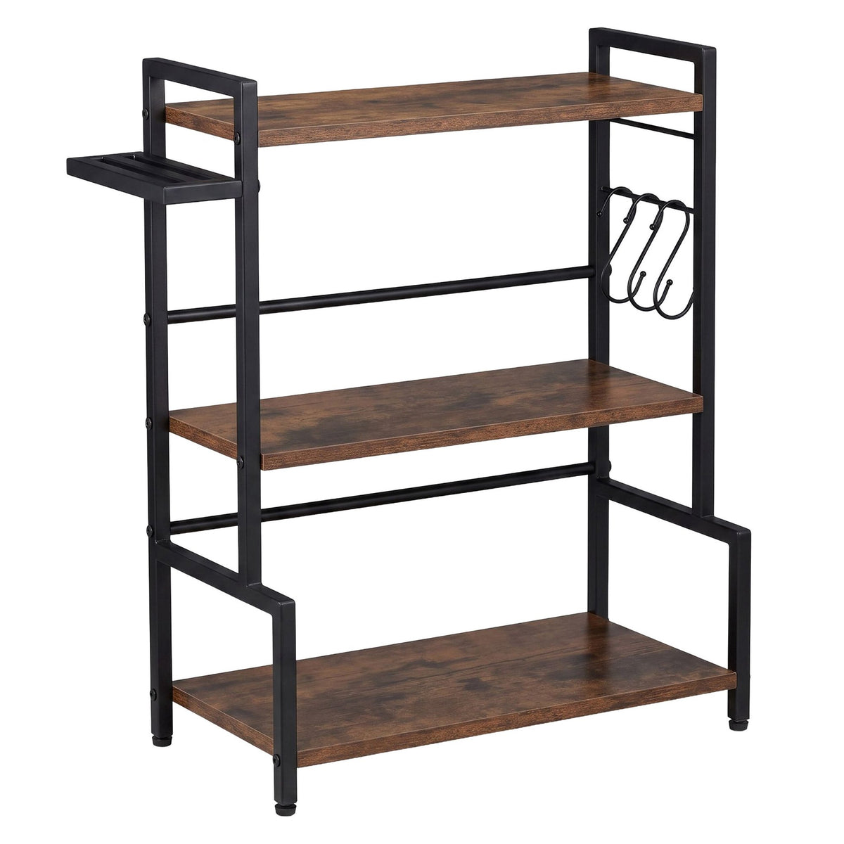 3-Tier Kitchen Shelf with Hooks and Knife Holder
