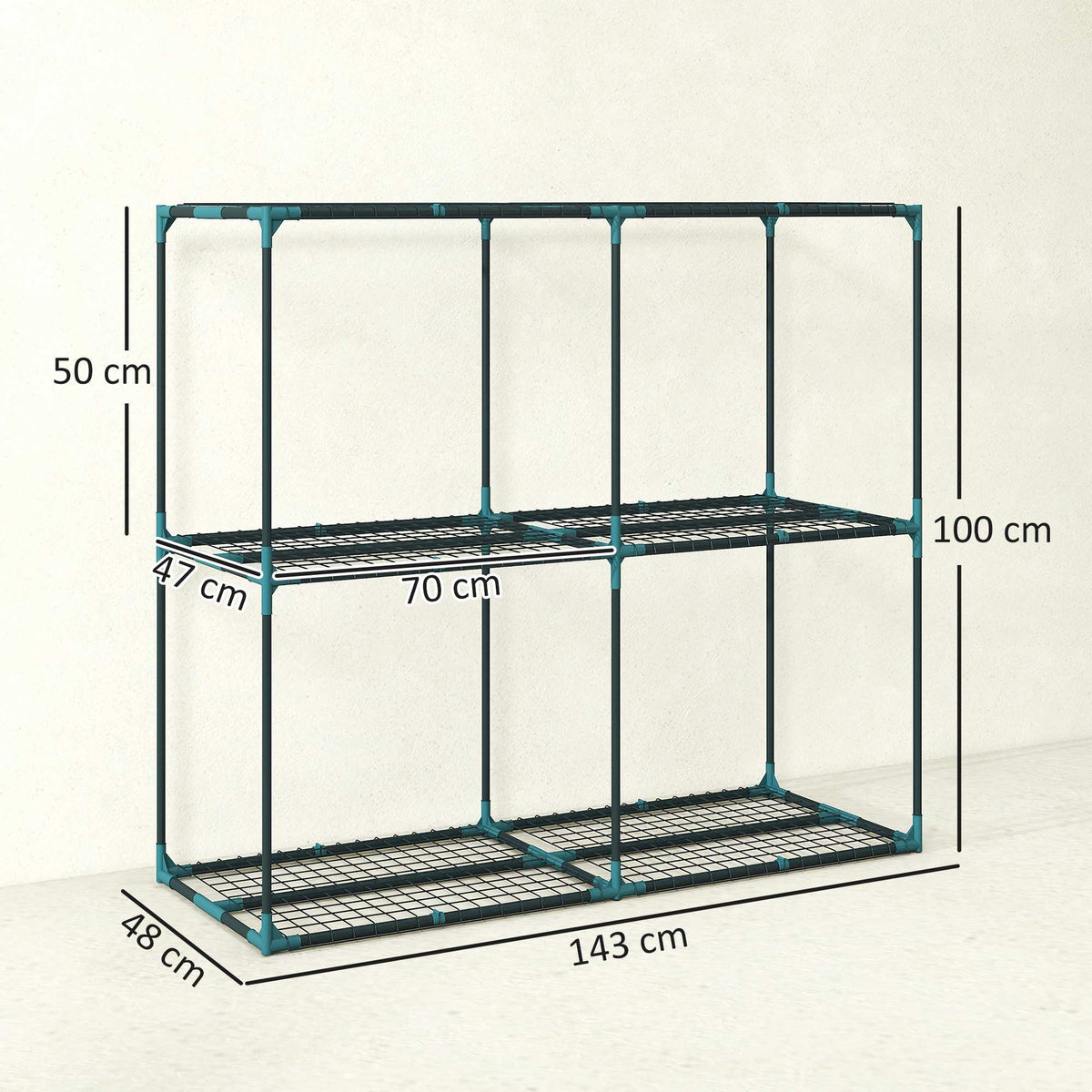 3-Tier Plant Stand, Steel, 20kg Capacity, Dark Green