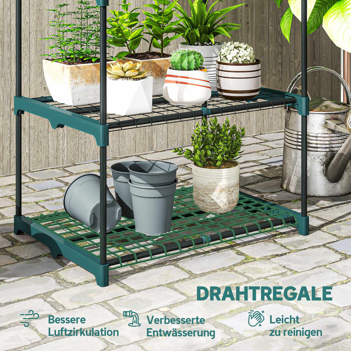 3-Tier Plant Stand, Steel Frame, Indoor/Outdoor Use