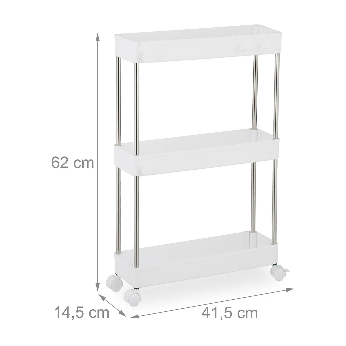 3-Tier Rolling Storage Trolley for Kitchen or Bathroom