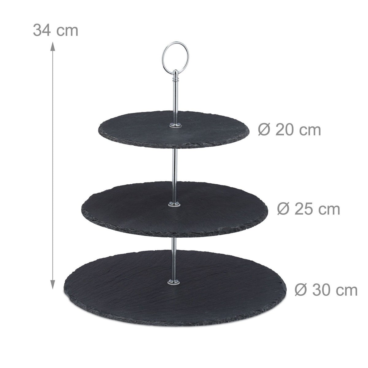 3-Tier Slate Serving Stand