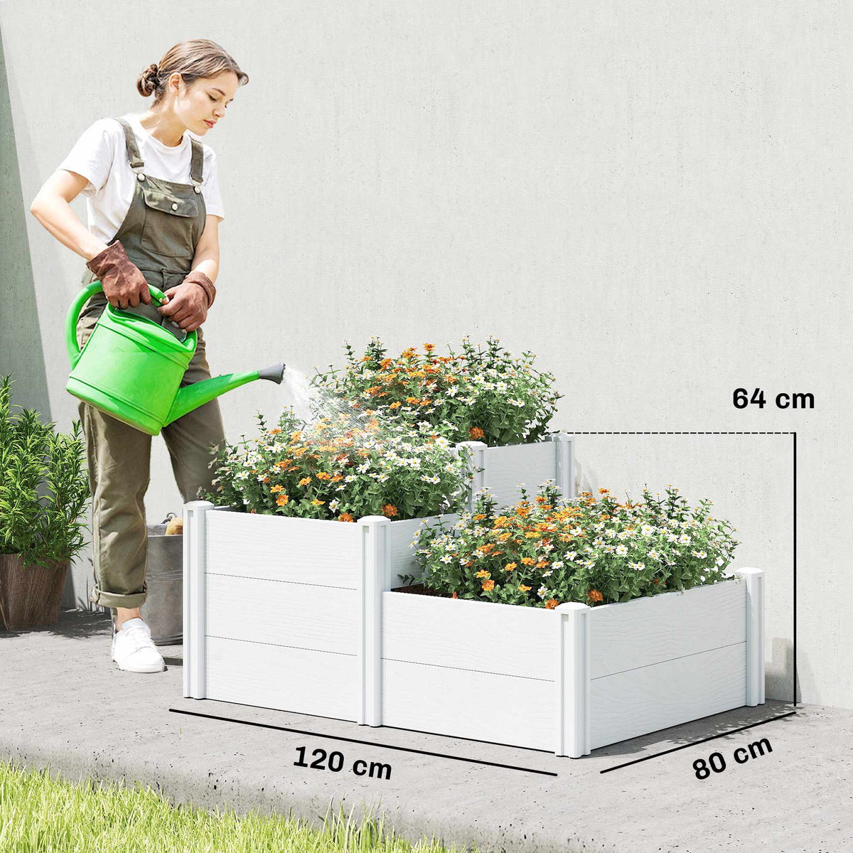 3-Tier Stackable Garden Bed, Vinyl, Easy Assembly