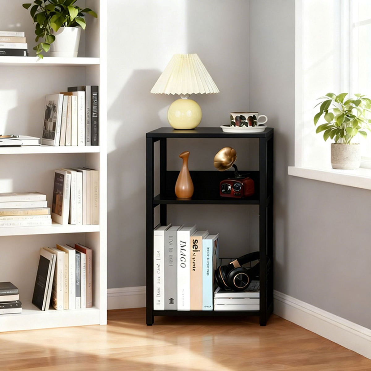 3-Tier Vinyl Record Player Stand with Dividers