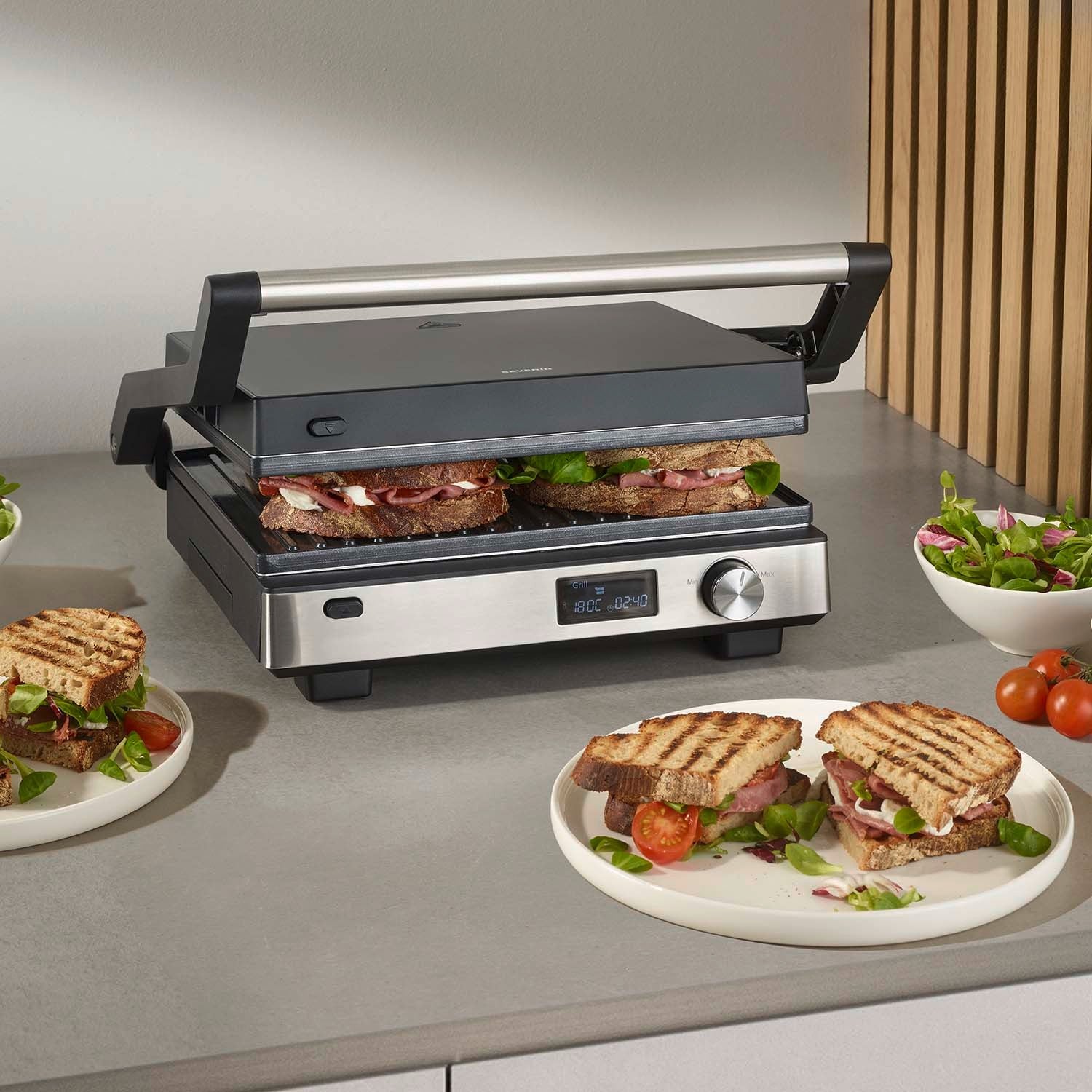3-in-1 Contact Grill, 29x23cm, Panini, Belgian, Burger