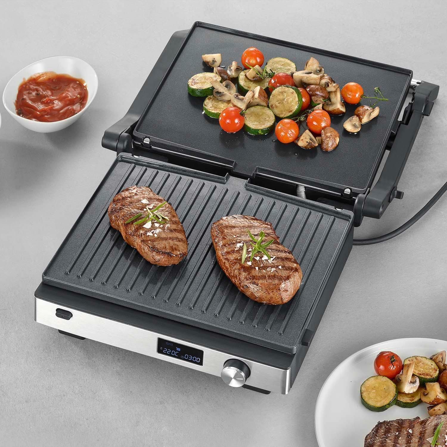 3-in-1 Contact Grill, 29x23cm, Panini, Belgian, Burger