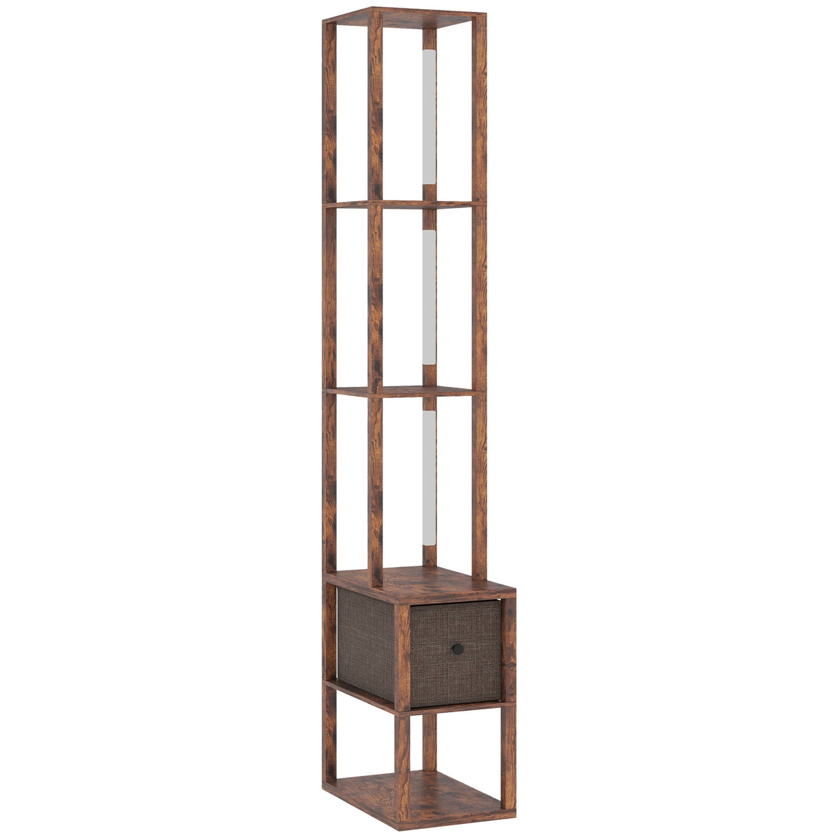 3-in-1 LED Floor Lamp with Shelves and Foot Switch