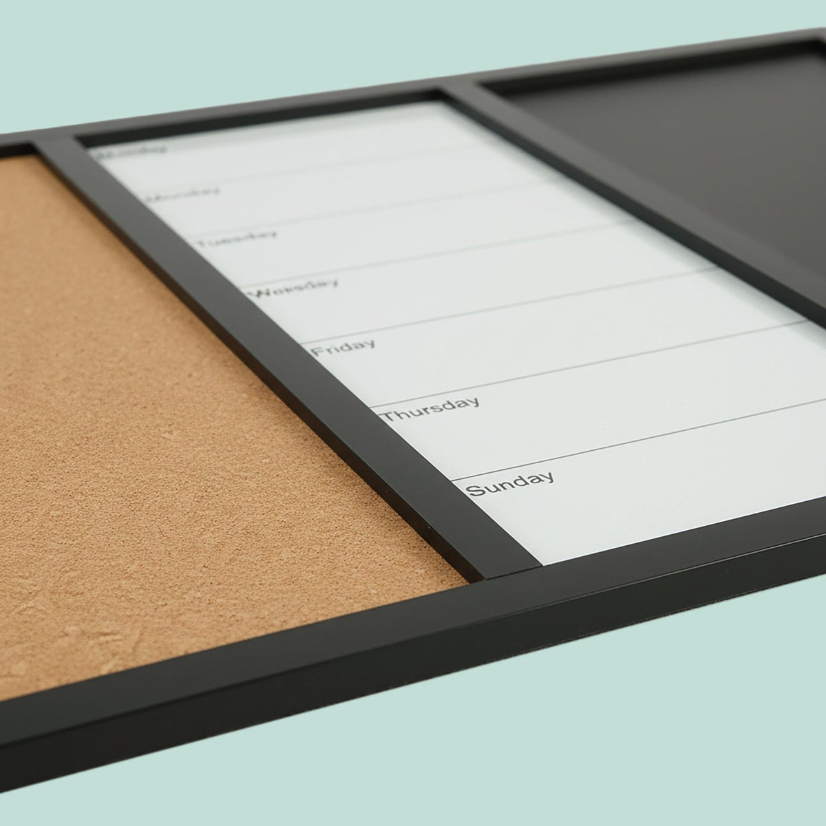 3-in-1 Memo Board with Accessories – Whiteboard, Cork, Planner