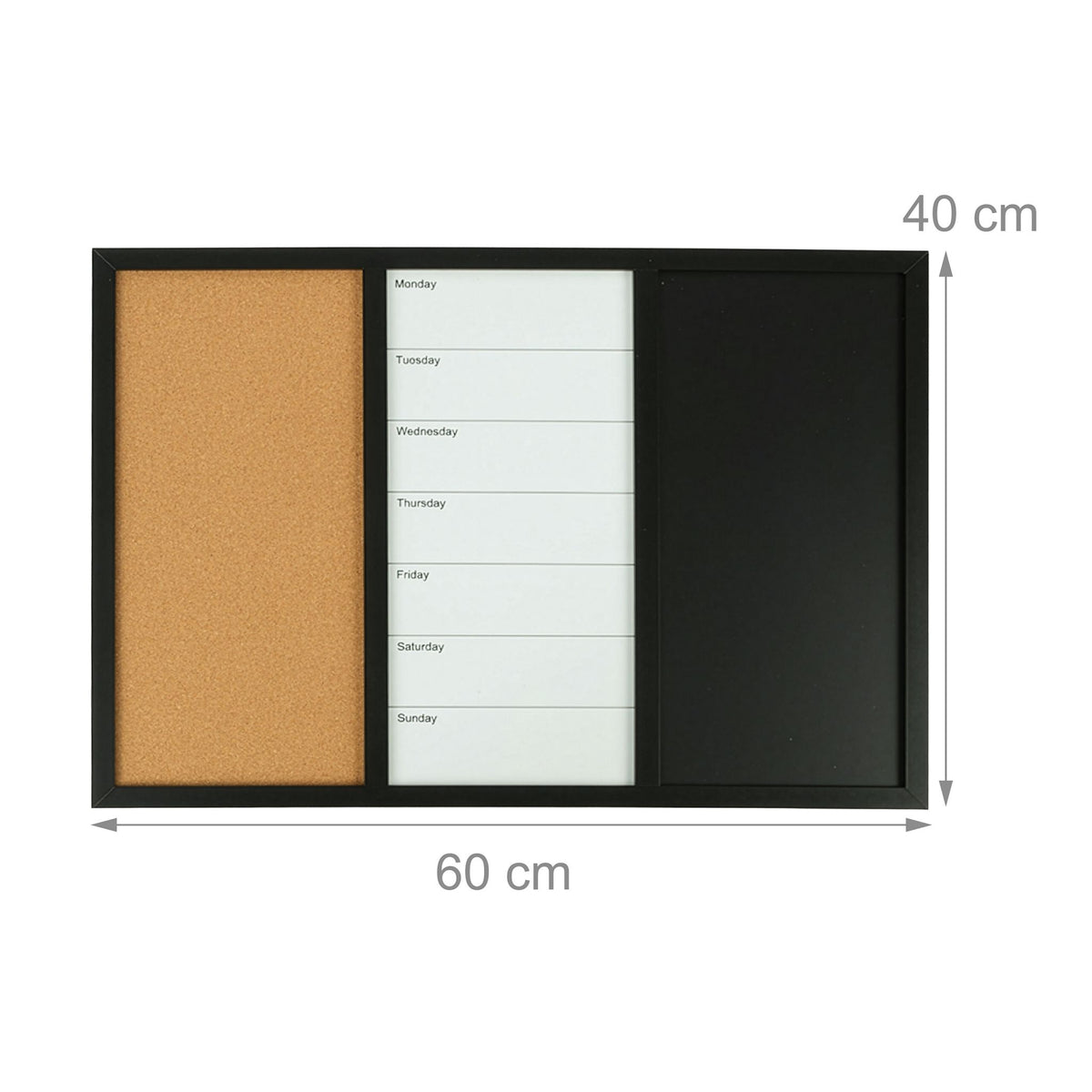 3-in-1 Memo Board with Cork, Whiteboard, Planner