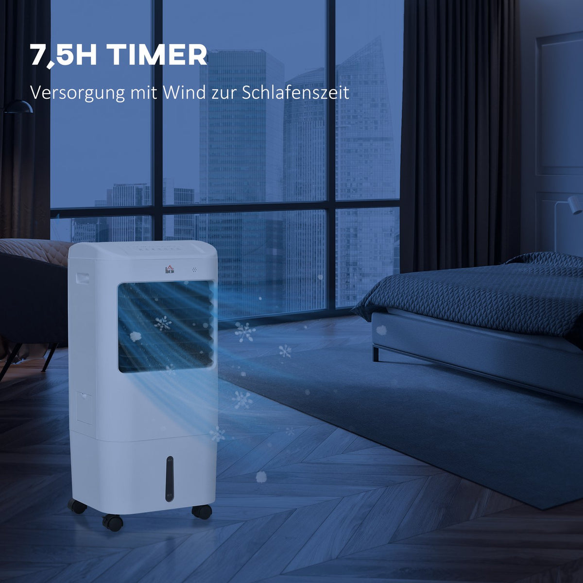 3 in 1 Mobile Air Conditioner with Air Humidification Water Cooling 15L 60° Oscillating Air Conditioner Air Cooler with 7.5h Timer, Remote Control, LED Display, for 20? White 37 x 32 x 78 cm