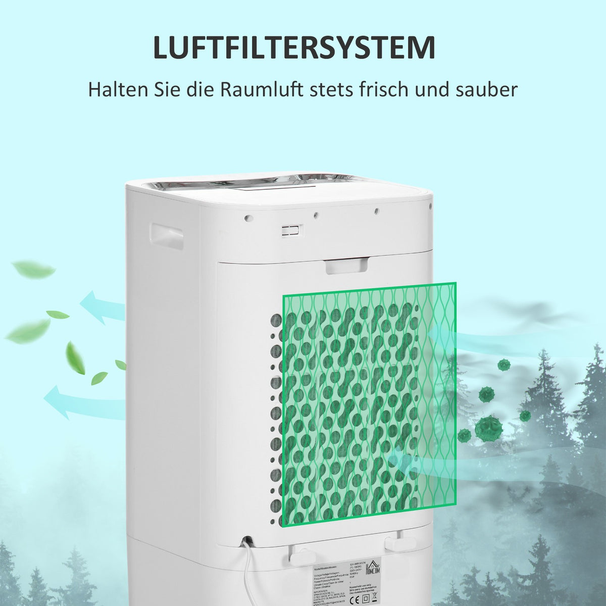 3 in 1 mobile air conditioning with air humidification water cooling 15L 60° oscillating air conditioner 65W air cooler with 8h timer, remote control, usage space 20? White 32 x 37 x 69 cm