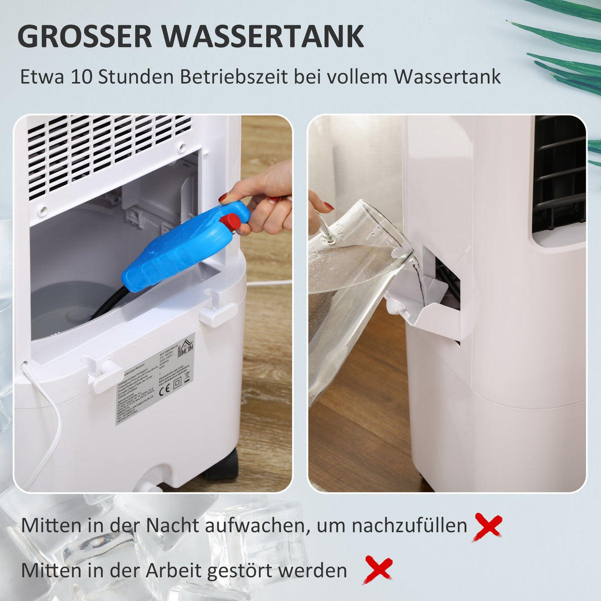 3 in 1 mobile air conditioning with air humidification water cooling 15L 60° oscillating air conditioner 65W air cooler with 8h timer, remote control, usage space 20? White 32 x 37 x 69 cm