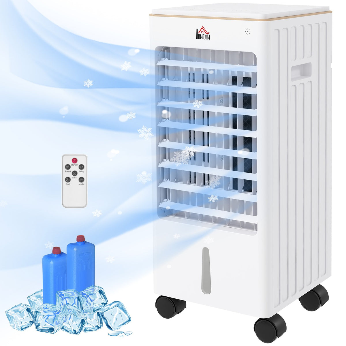 3 in 1 portable air conditioner, 65W for 15-20㎡, with 3 modes, timer function, wheels, carrying handle, ABS, 22.5W x 24.5D x 53.5Hcm, white