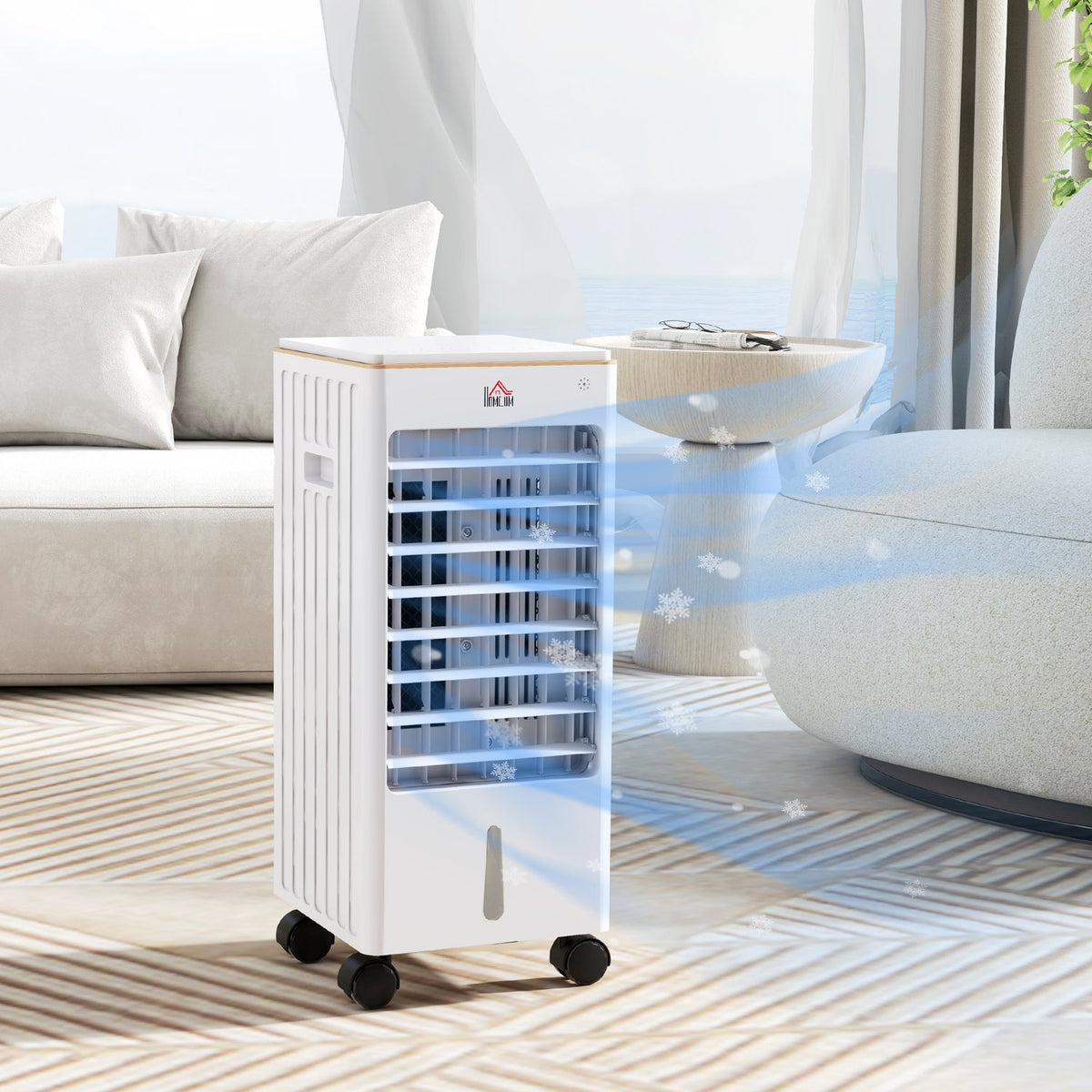 3 in 1 portable air conditioner, 65W for 15-20㎡, with 3 modes, timer function, wheels, carrying handle, ABS, 22.5W x 24.5D x 53.5Hcm, white