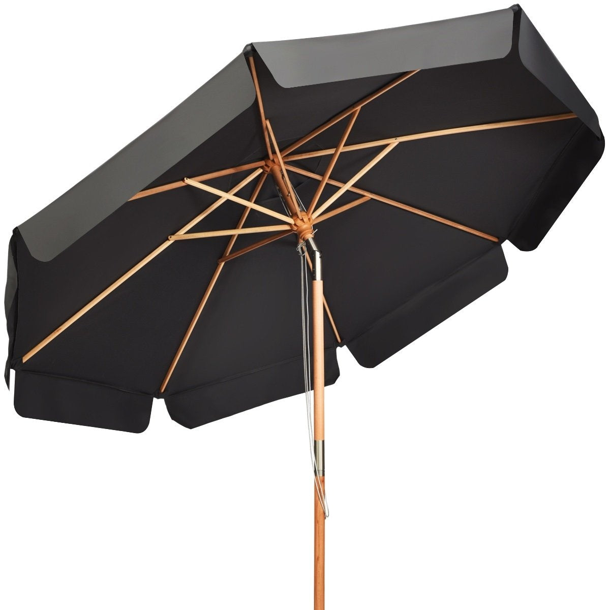 3m parasol with adjustable tilt angle, 8 crossbars & waterproof polyester fabric with UV protection, grey