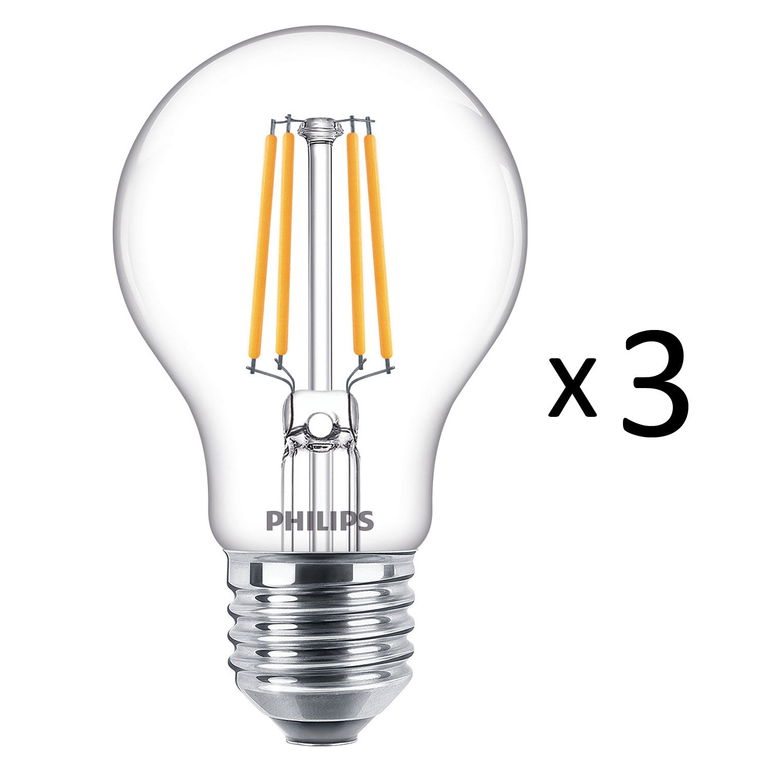 3-pack LED E27 Normal Clear 40W 470lm