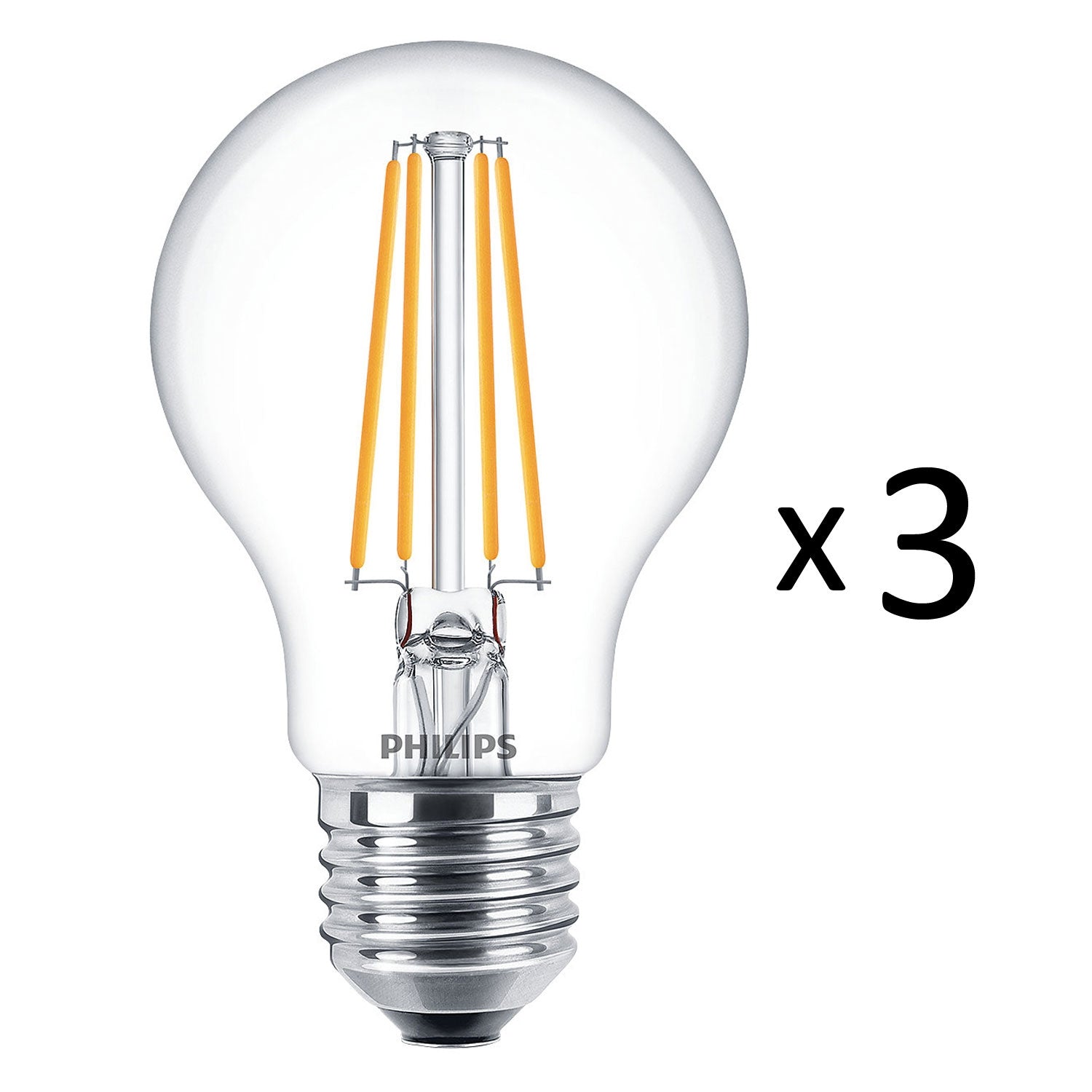 3-pack LED E27 Normal Clear 60W 806lm