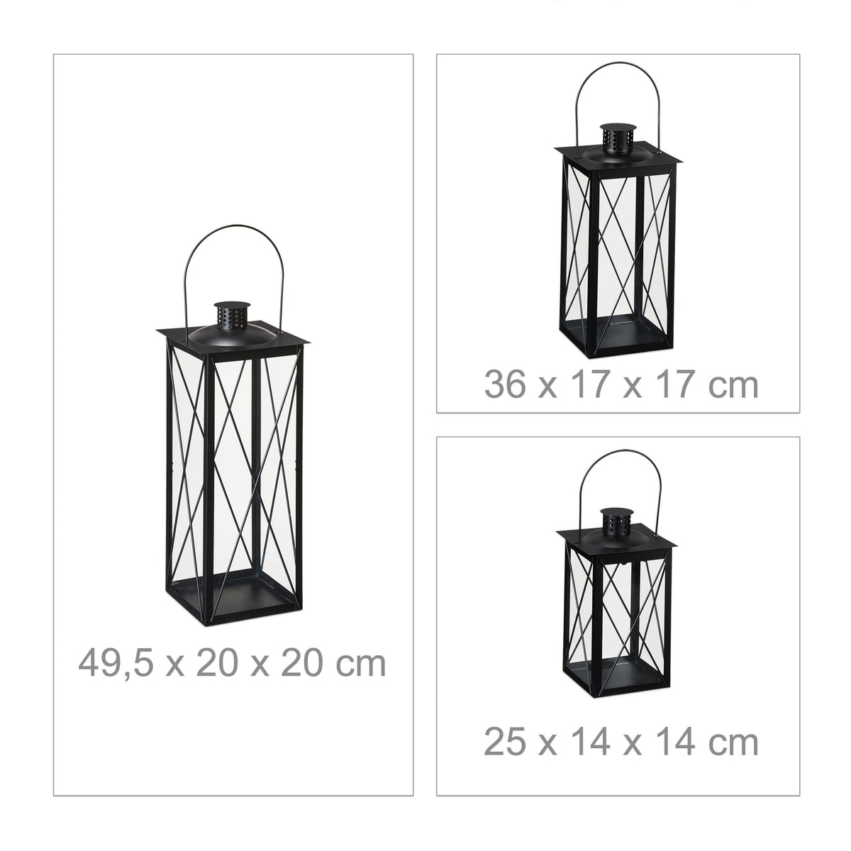 3 pcs. Lanterns in metal
