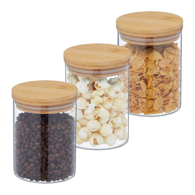 3 pcs. Storage jars in various sizes