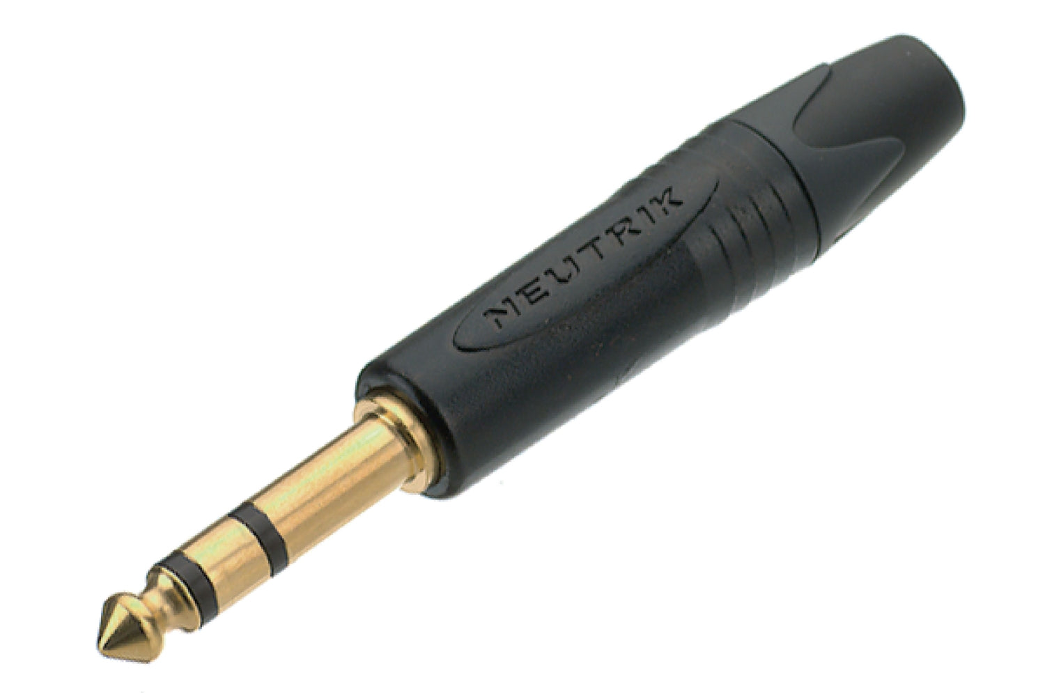 3-pin 1/4" professional jack plug, gold contacts, black housing