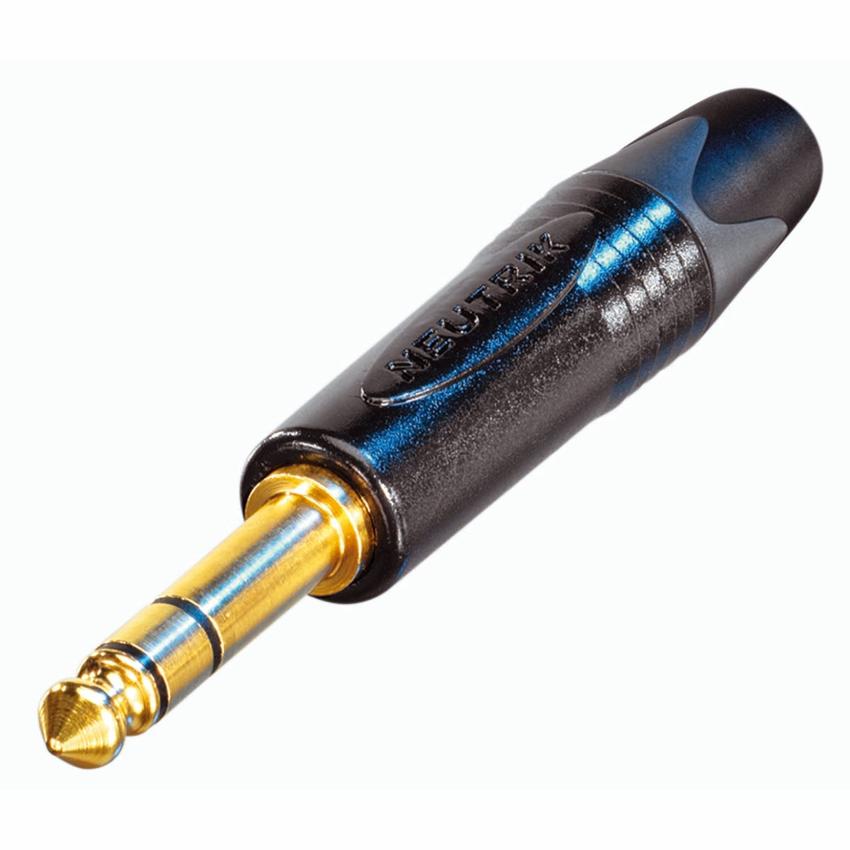 3-pin 1/4" professional jack plug, gold contacts, black housing