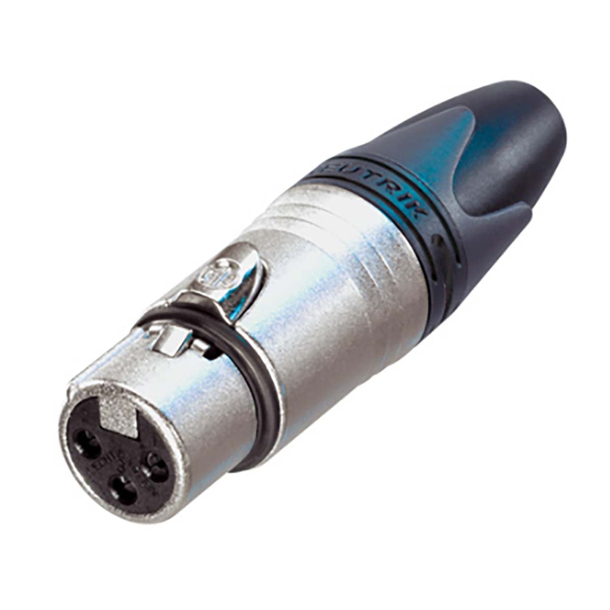 3-pole female cable connector with nickel casing and silver contacts