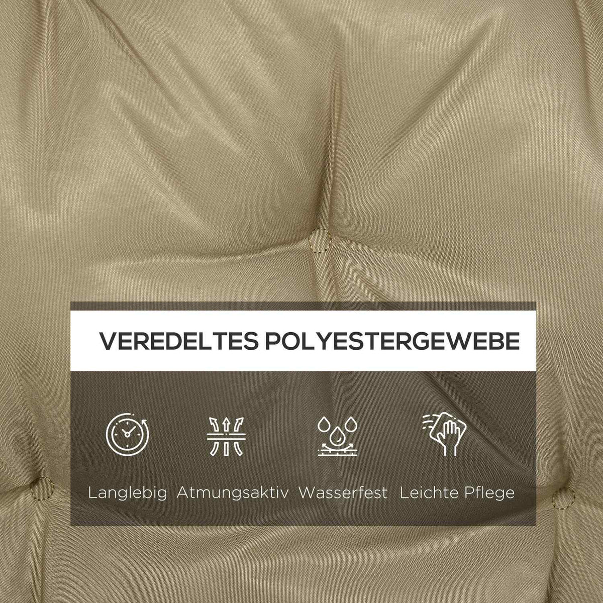 3 seater bench cushion 150x98x8 cm bench cushion with straps, seat cushion, outdoor/indoor chair cushion, seat cushion, seat cushion, bench cushion for garden furniture, bench porch swing, khaki