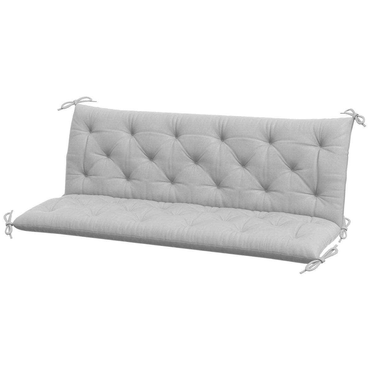 3 seater bench cushion 150x98x8 cm bench cushion with straps, seat cushion, outdoor/indoor chair cushion, seat cushion, seat cushion, bench cushion for garden furniture, bench porch swing, light gray