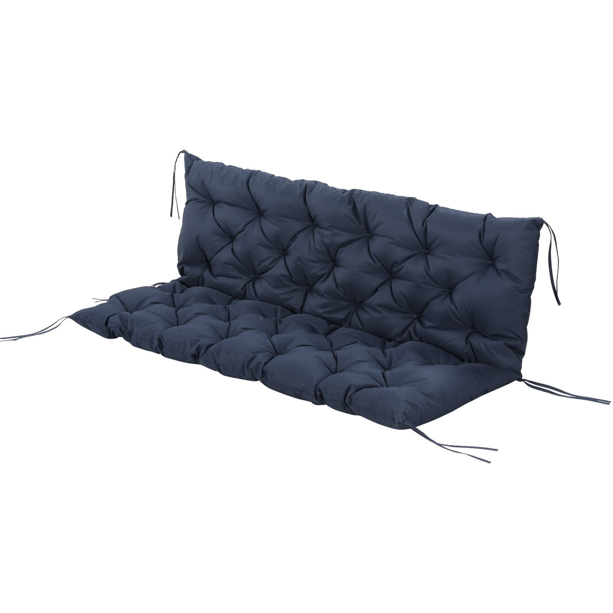 3 seater bench cushion 150x98x8 cm, bench cushion with ties, seat cushion, outdoor/indoor chair cushion, seat cushion, seat cushion for garden furniture, window sill bench, porch swing, dark blue