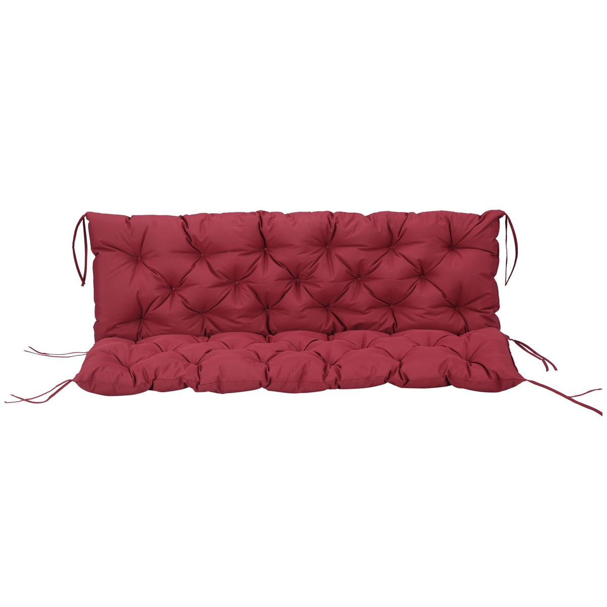 3 seater bench cushion 150 x 98 x 8 cm, bench cushion with ties, seat cushion, outdoor/indoor chair cushion, seat cushion, seat cushion for garden furniture, window sill bench, porch swing, red
