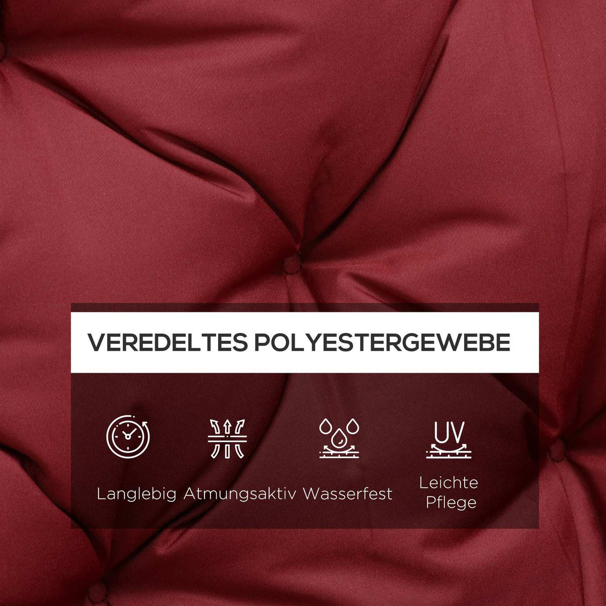 3 seater bench cushion 150 x 98 x 8 cm, bench cushion with ties, seat cushion, outdoor/indoor chair cushion, seat cushion, seat cushion for garden furniture, window sill bench, porch swing, red